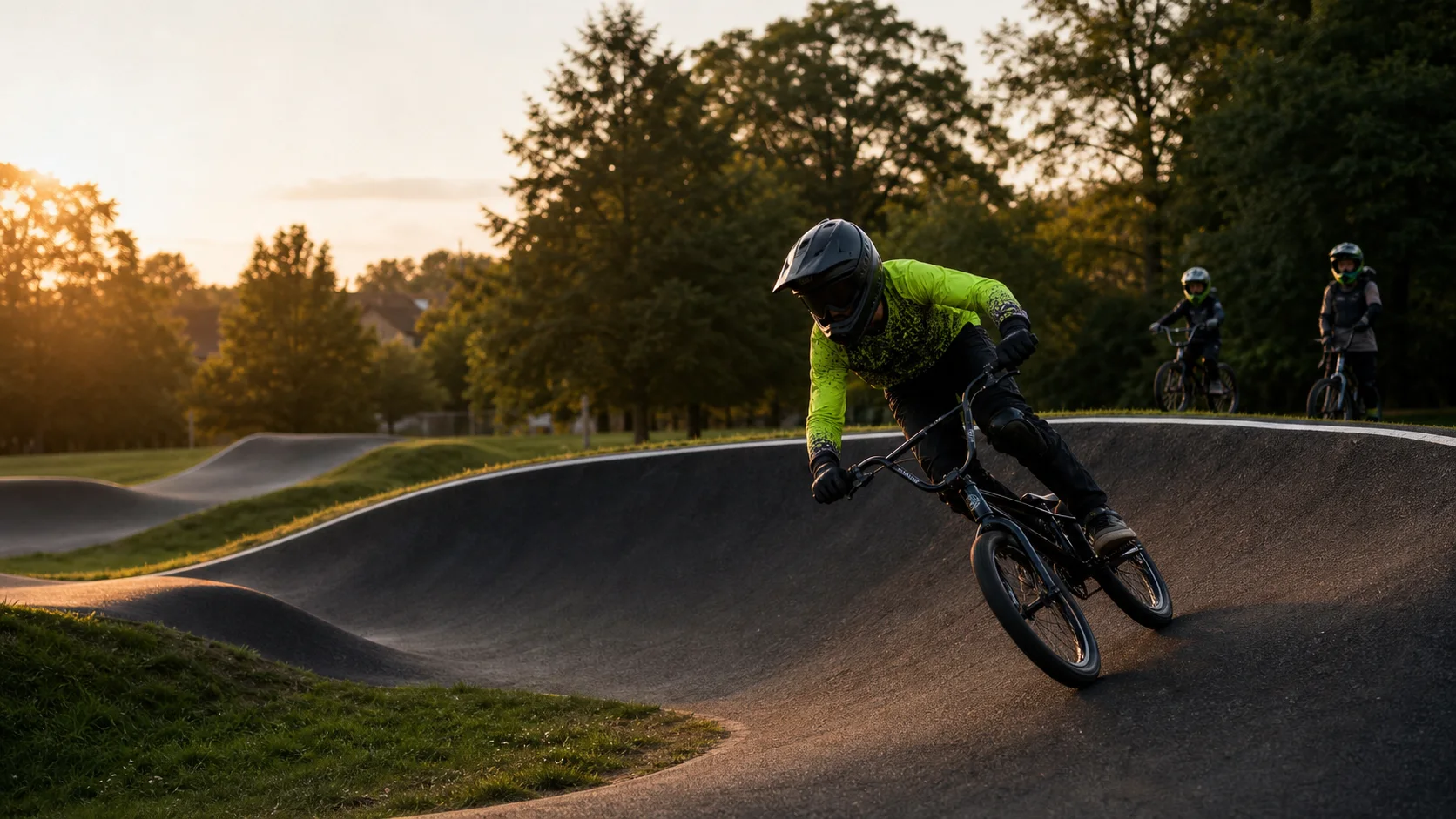 BMX riders riding together at the club